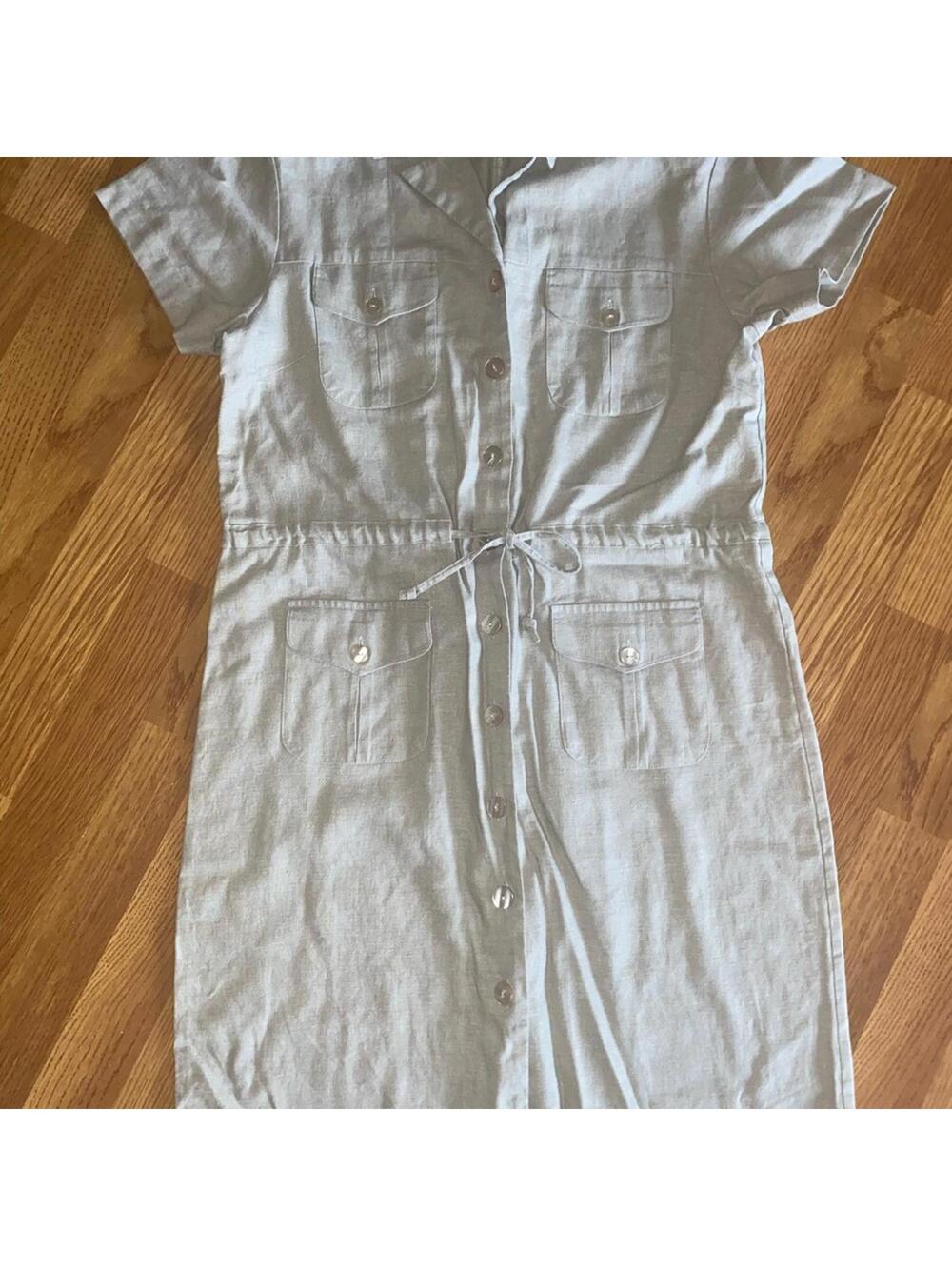 Vintage Linen Blend Shirtdress